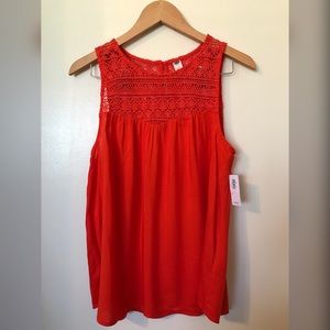 Old Navy Lace Yoke High Neck Top